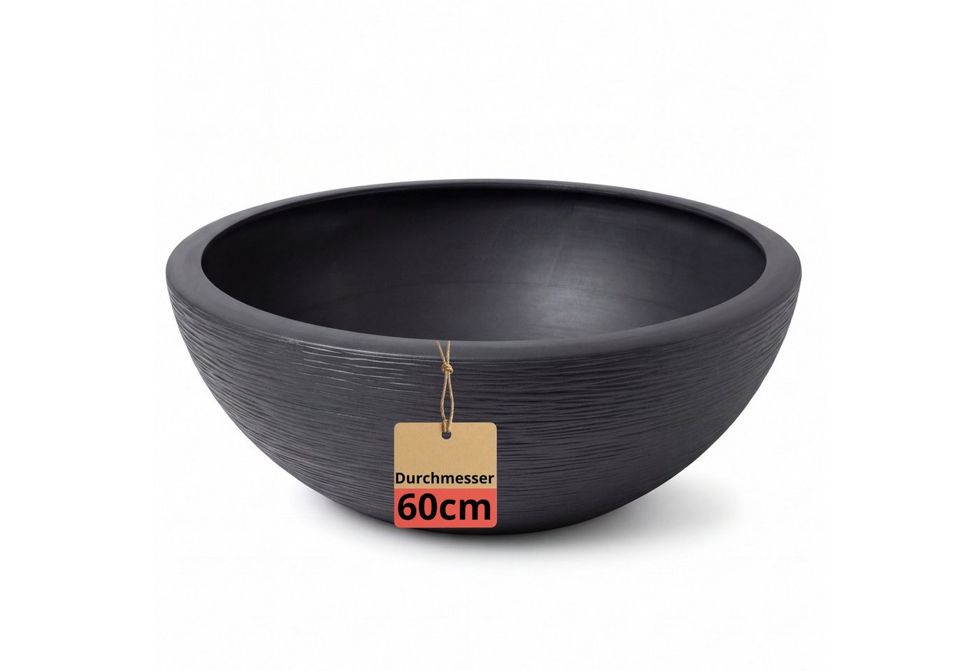 BigDean Pflanzschale XL Pflanzschale 59cm – moderne Rundschale mit Rillenstruktur (Stück, 1 St., Pflanzschale), Wetterfest, frostbeständig, bruchsicher und leicht Bild 5