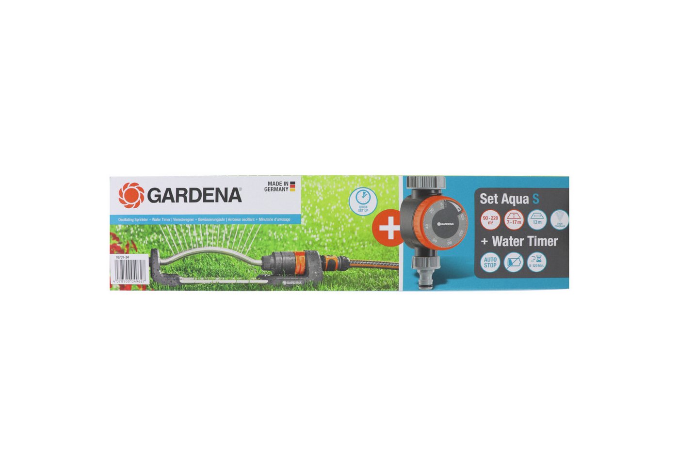 GARDENA Regner Gardena Set 18701-34 Viereckregner Aqua S (18700) + Bewässerungsuhr (1 Bild 2