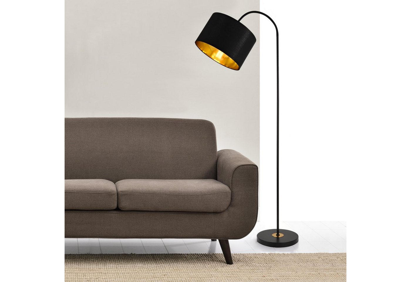lux.pro Stehlampe, ohne Leuchtmittel, »Toledo« 173cm hoch Schwenkbar Schwarz Bild 2