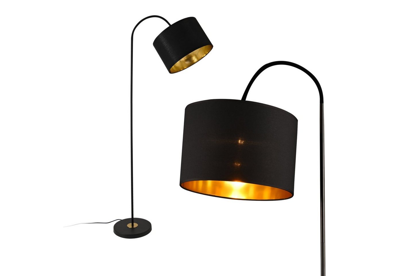 lux.pro Stehlampe, ohne Leuchtmittel, »Toledo« 173cm hoch Schwenkbar Schwarz Bild 3