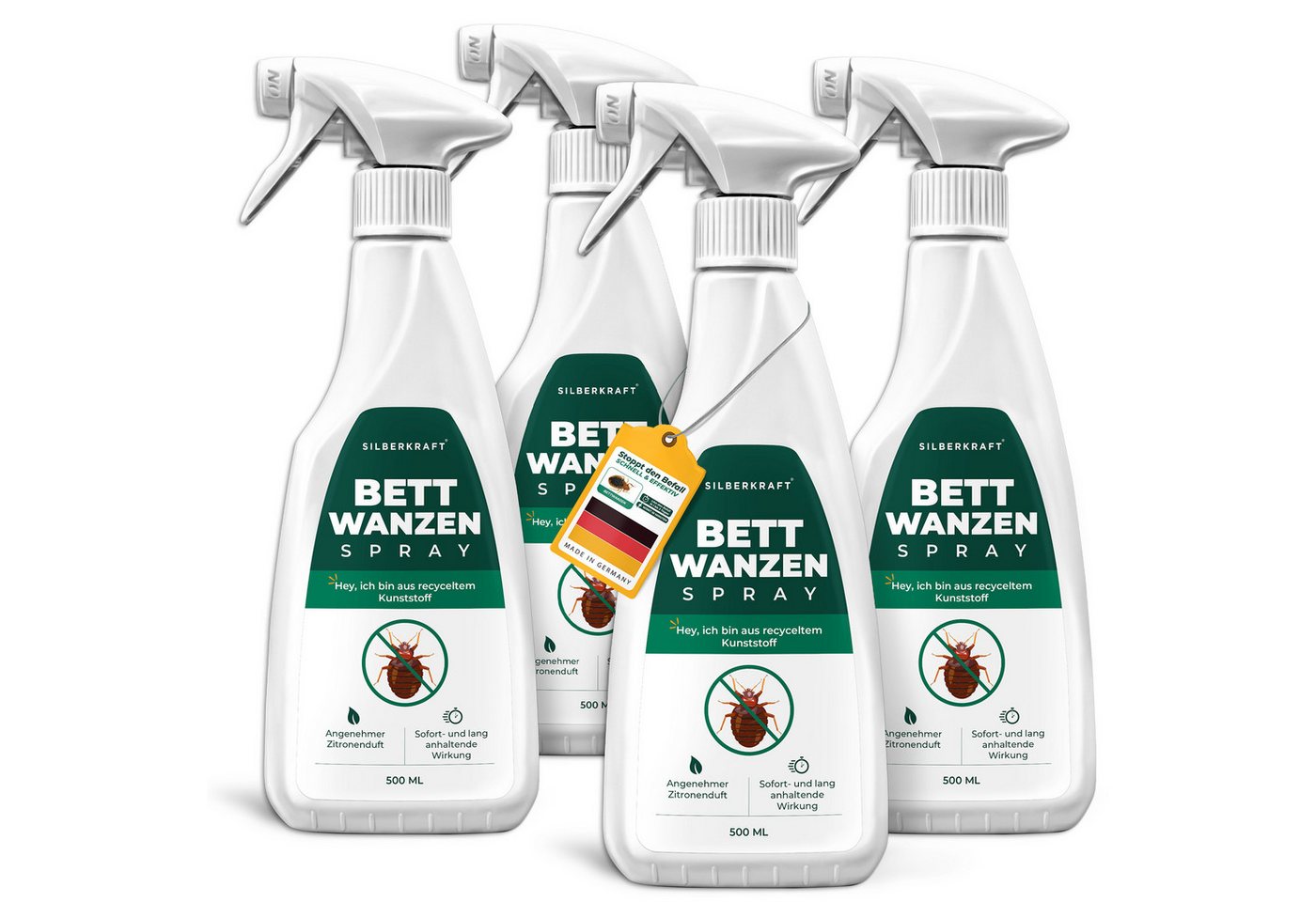 Silberkraft Insektenspray Silberkraft Bettwanzenspray, hält Textilien frei von Bettwanzen, 500 ml, 4-St., Sofortige & langanhaltende Wirkung gegen Bettwanzen, ohne Permethrin Bild 4