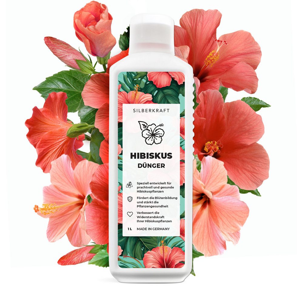Silberkraft Pflanzenstärkungsmittel Hibiskus Dünger - Mineralischer NPK Flüssigdünger mit Stickstoff, 1 L, Spezialdünger für Hibiskus & Roseneibisch, Für Wachstum, leuchtende Blüten & gesunde Pflanzenentwicklung Bild 3