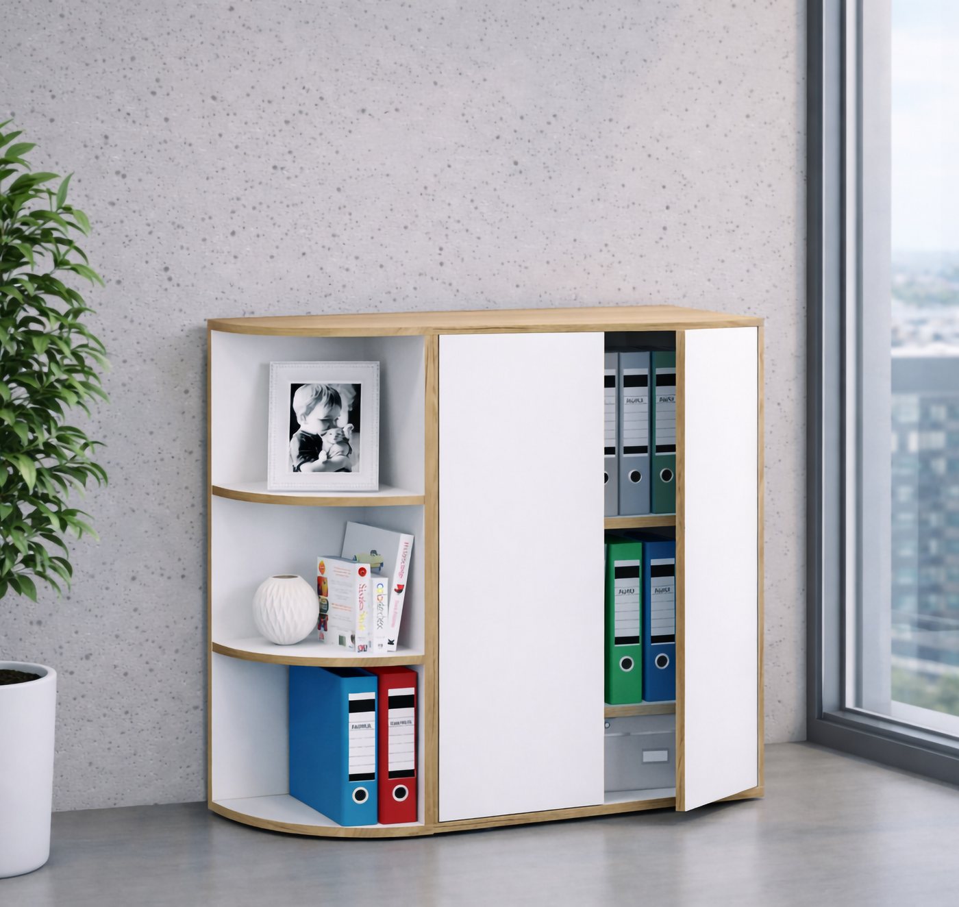 VCM Standregal Bücherregal Salia H. 110 x B. 33 x T. 33 cm, Holzregal stehend, CD DVD Aufbewahrung