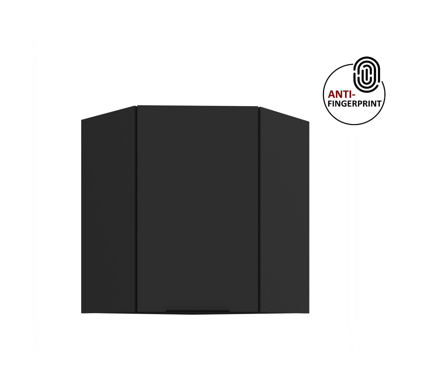 Küchen-Preisbombe Eckhängeschrank 60x60 cm Küche ARIA Schwarz ultra matt Anti Fingerprint Küchenzeile Bild 4