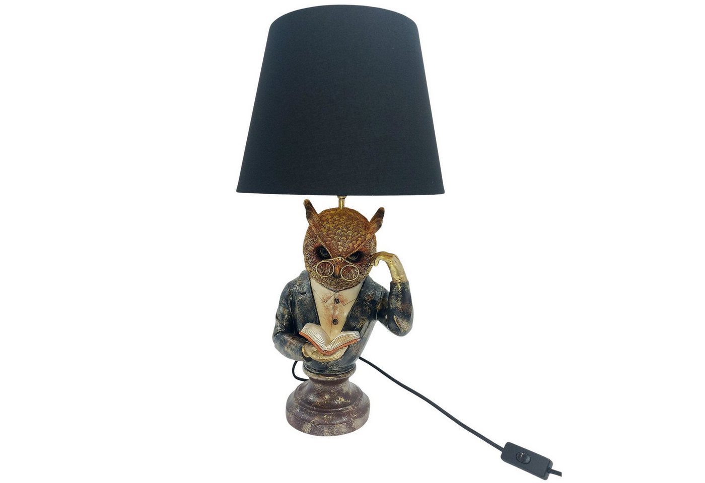formano Tischleuchte Pop Art Tiere im Anzug, nicht enthalten, mit Stecker und Schalter, Mehrfarbig, Eule, H: 56cm Bild 3