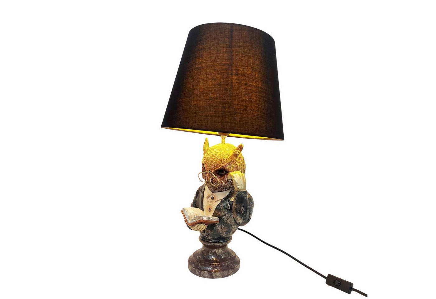 formano Tischleuchte Pop Art Tiere im Anzug, nicht enthalten, mit Stecker und Schalter, Mehrfarbig, Eule, H: 56cm Bild 4