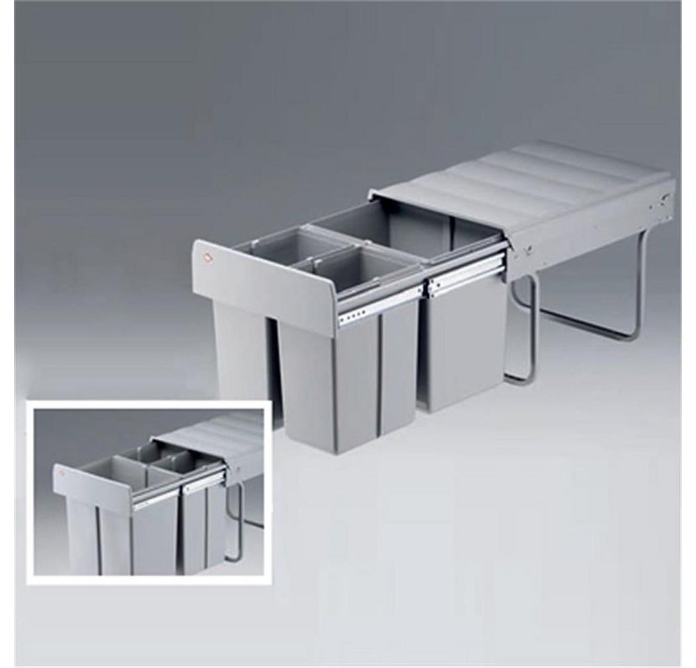 WESCO Einbaumülleimer 787821-85 Trio-Master 40 DT, alugrau Bild 3