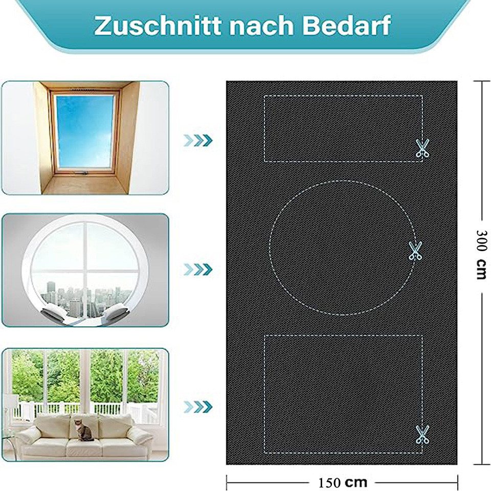 Verdunklungsrollo Hitzeschutz, Verdunkelnd, Ohne Bohren, 100% verdunkelnd, Coonoor, Ohne Bohren Bild 4