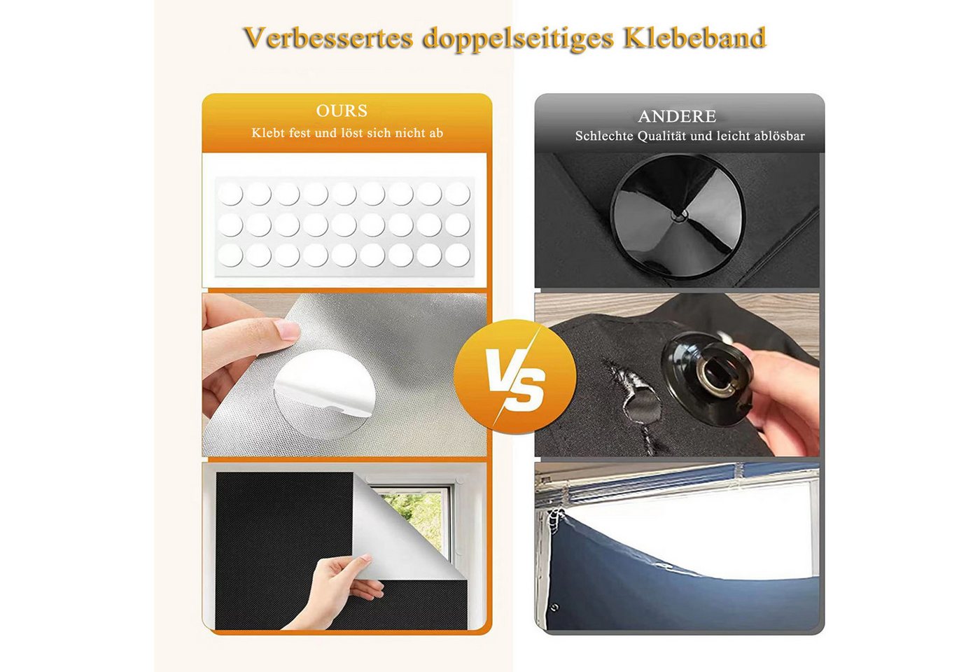 Verdunklungsrollo Hitzeschutz, Verdunkelnd, Ohne Bohren, 100% verdunkelnd, Coonoor, Ohne Bohren Bild 5