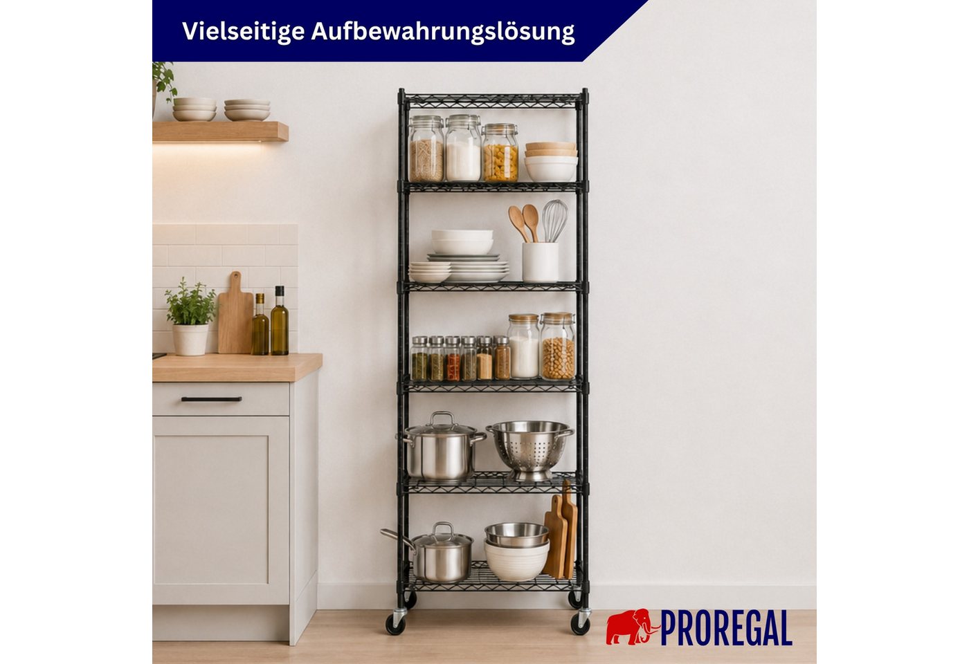 PROREGAL® Standregal Gitterregal HADES mit Rollen