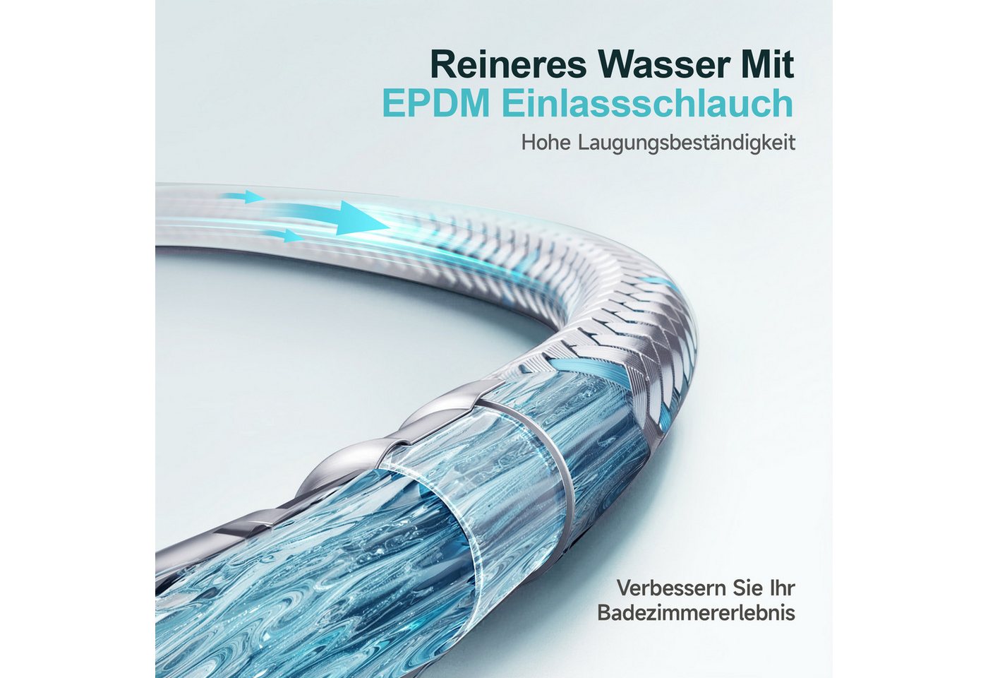 Alphabath Waschtischarmatur (Set, Einhebelmischer mit einem 3/8"-Zoll-Kompressionsschläuche) Messing gefertigt,Keramikkartuschen,mit EPDM-Innentube ausgestattet Bild 3