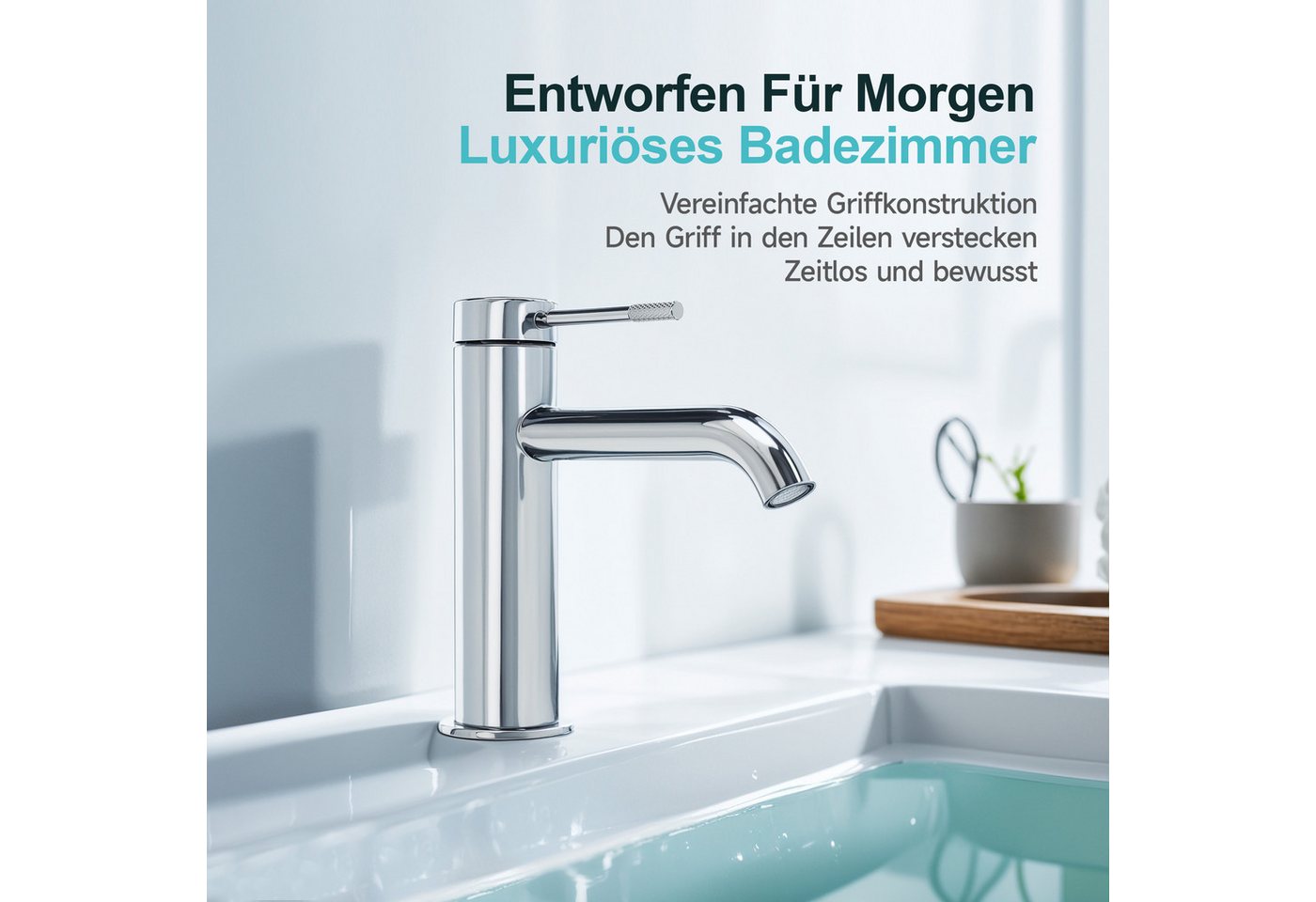 Alphabath Waschtischarmatur (Set, Einhebelmischer mit einem 3/8"-Zoll-Kompressionsschläuche) Messing gefertigt,Keramikkartuschen,mit EPDM-Innentube ausgestattet Bild 5