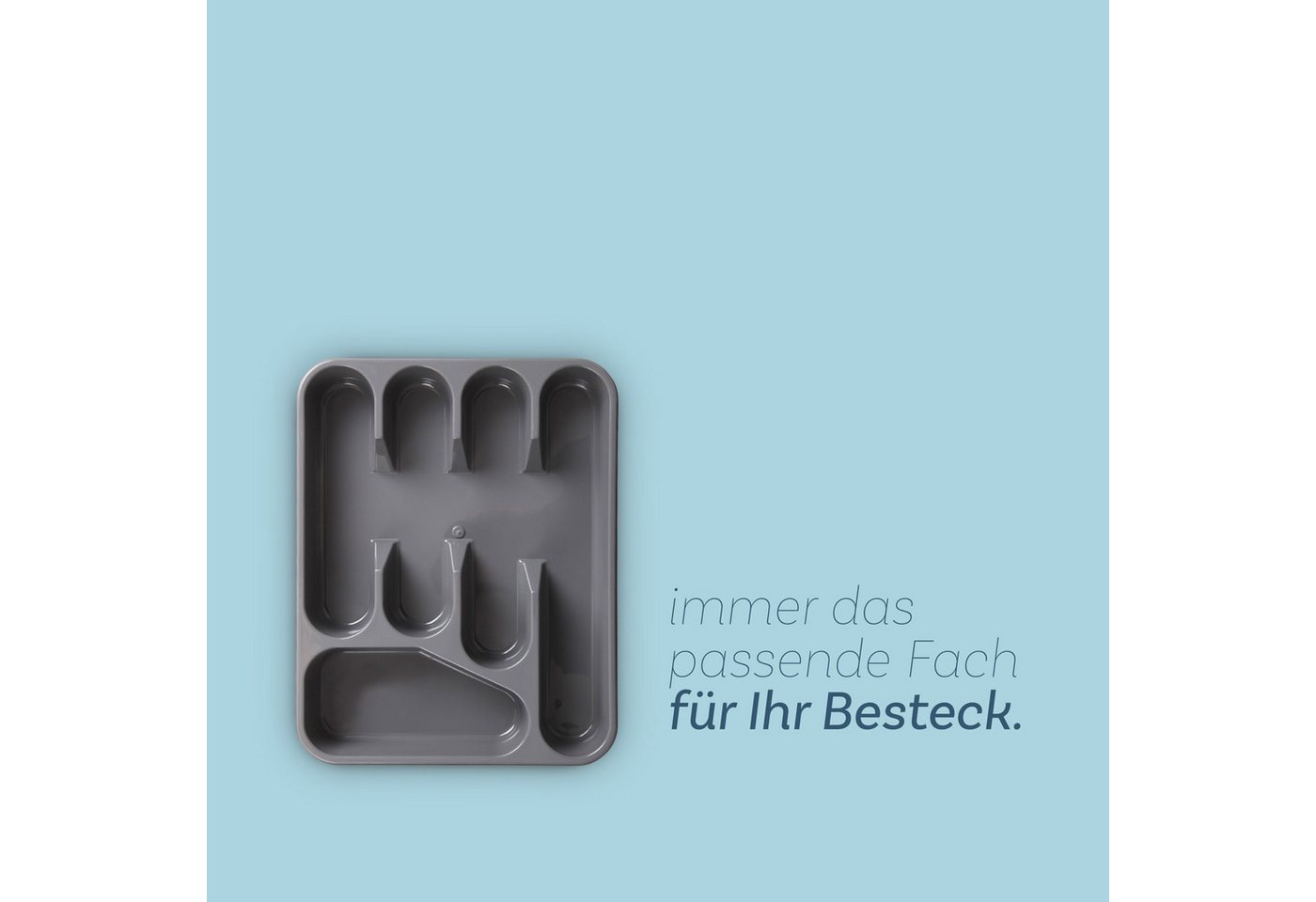 Pro Home Besteckkasten aus PP Kunststoff, 33,5x26x4,5 cm, Besteckeinsatz für handelsübliche Schubladen Bild 2
