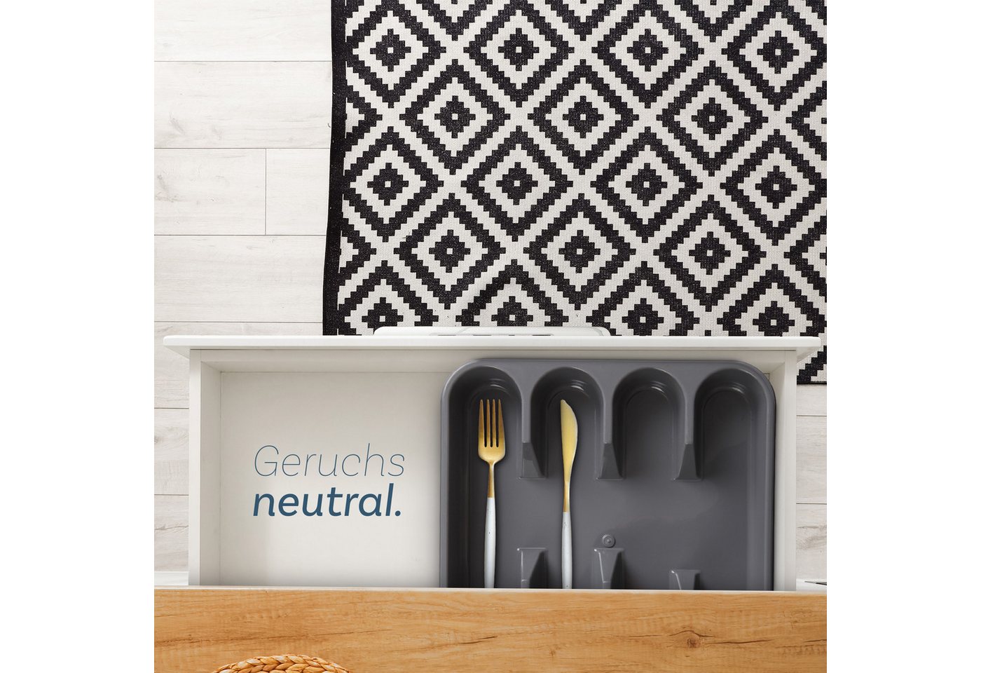 Pro Home Besteckkasten aus PP Kunststoff, 33,5x26x4,5 cm, Besteckeinsatz für handelsübliche Schubladen Bild 4
