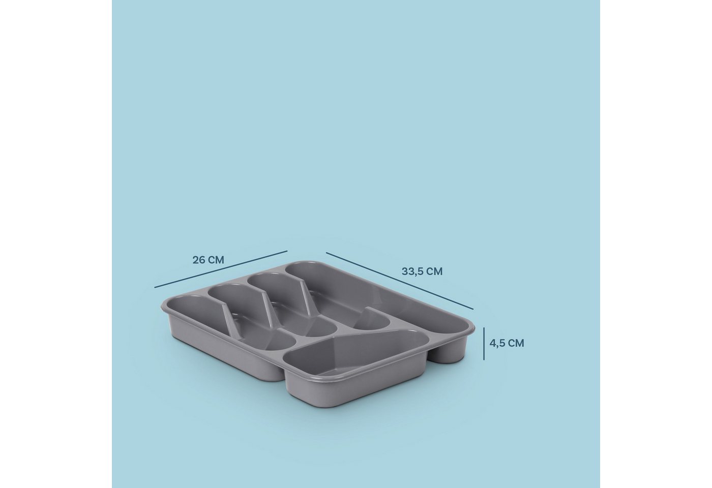 Pro Home Besteckkasten aus PP Kunststoff, 33,5x26x4,5 cm, Besteckeinsatz für handelsübliche Schubladen Bild 5