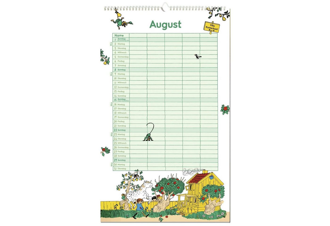 Wandkalender Astrid Lindgren Familienkalender 2027 Bild 2