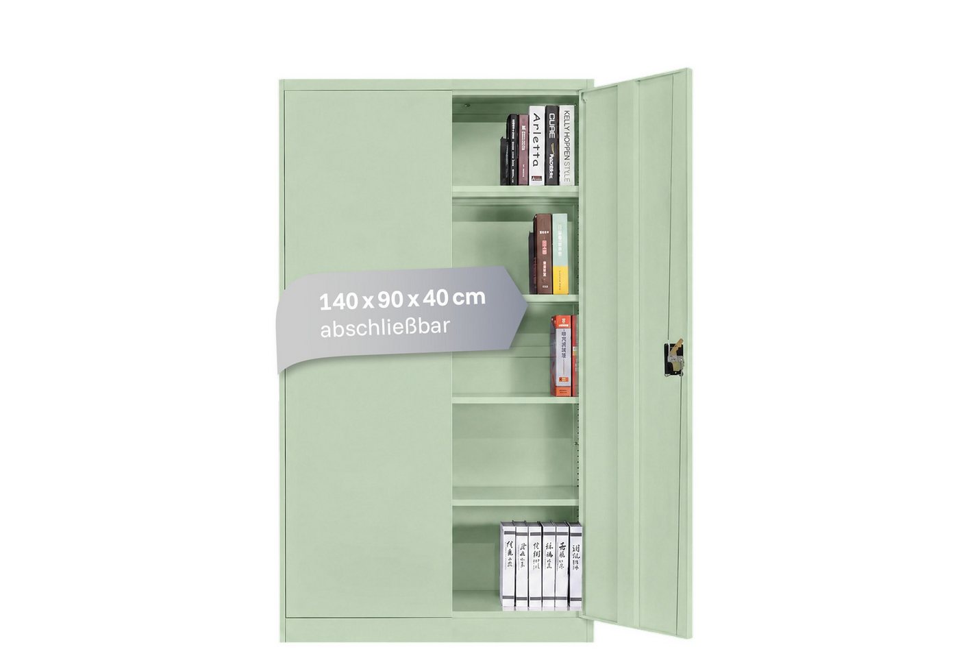 LagerZwei Aktenschrank Stahlschrank 140 x 90 x 40 cm abschließbar Bild 4