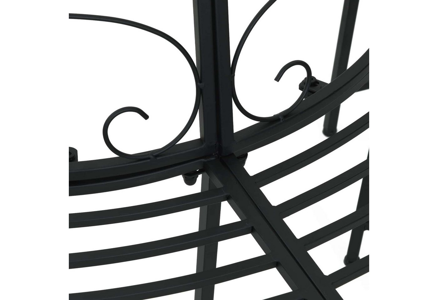 vidaXL Gartenbank Baumbank 4-Sitzanzahl 160 x 80 x 89 cm Stahl Schwarz (1-St) Bild 2