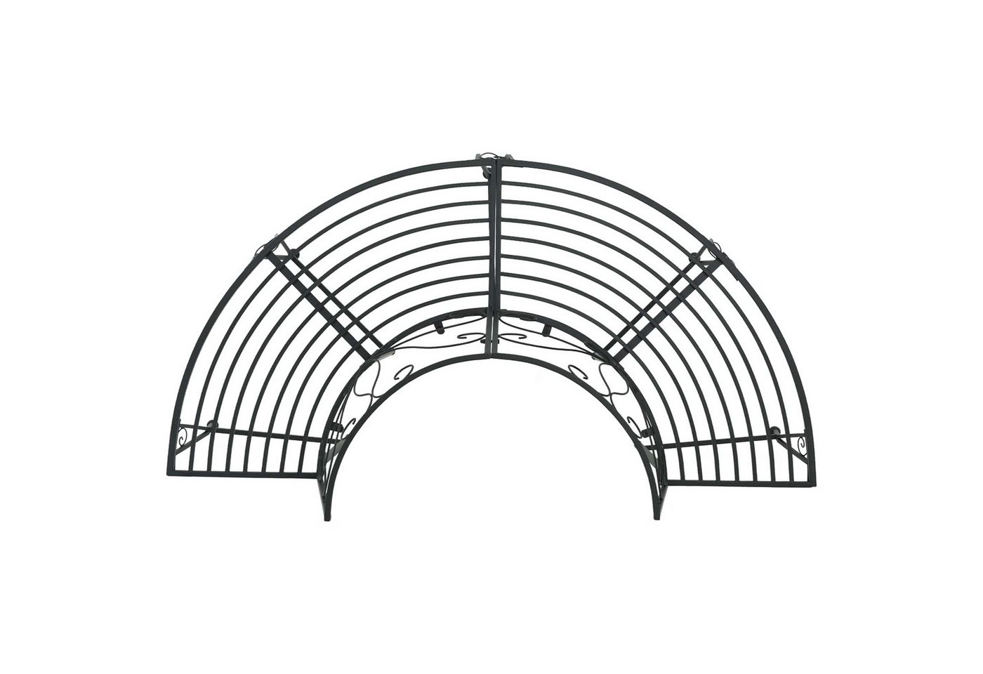 vidaXL Gartenbank Baumbank 4-Sitzanzahl 160 x 80 x 89 cm Stahl Schwarz (1-St) Bild 4