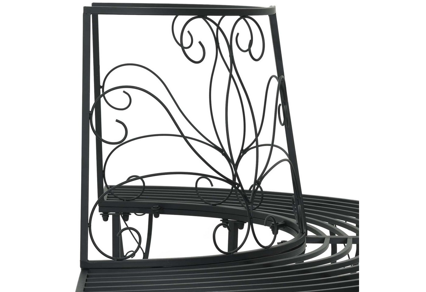 vidaXL Gartenbank Baumbank 4-Sitzanzahl 160 x 80 x 89 cm Stahl Schwarz (1-St) Bild 5