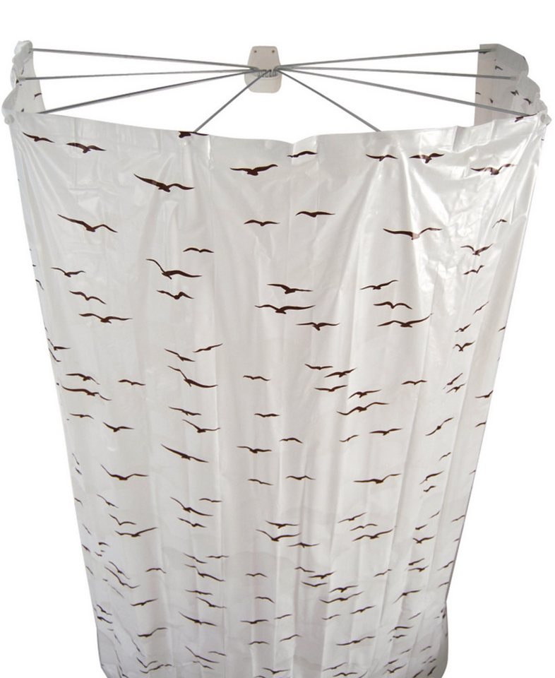 Ridder Duschvorhangstange Duschfaltkabine Ombrella SyltWeiß-beige, ABS (Acrylnitril-Butadien-Styrol), PA (Polyacryl), PP (Polypropylen), Inox, PEVA (Polyethylen-Vinylacetat)