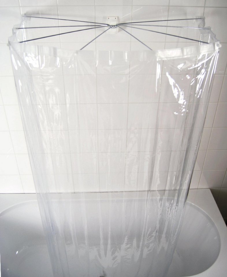 Ridder Duschvorhangstange Duschfaltkabine Ombrella SyltWeiß-beige, ABS (Acrylnitril-Butadien-Styrol), PA (Polyacryl), PP (Polypropylen), Inox, PEVA (Polyethylen-Vinylacetat) Bild 2