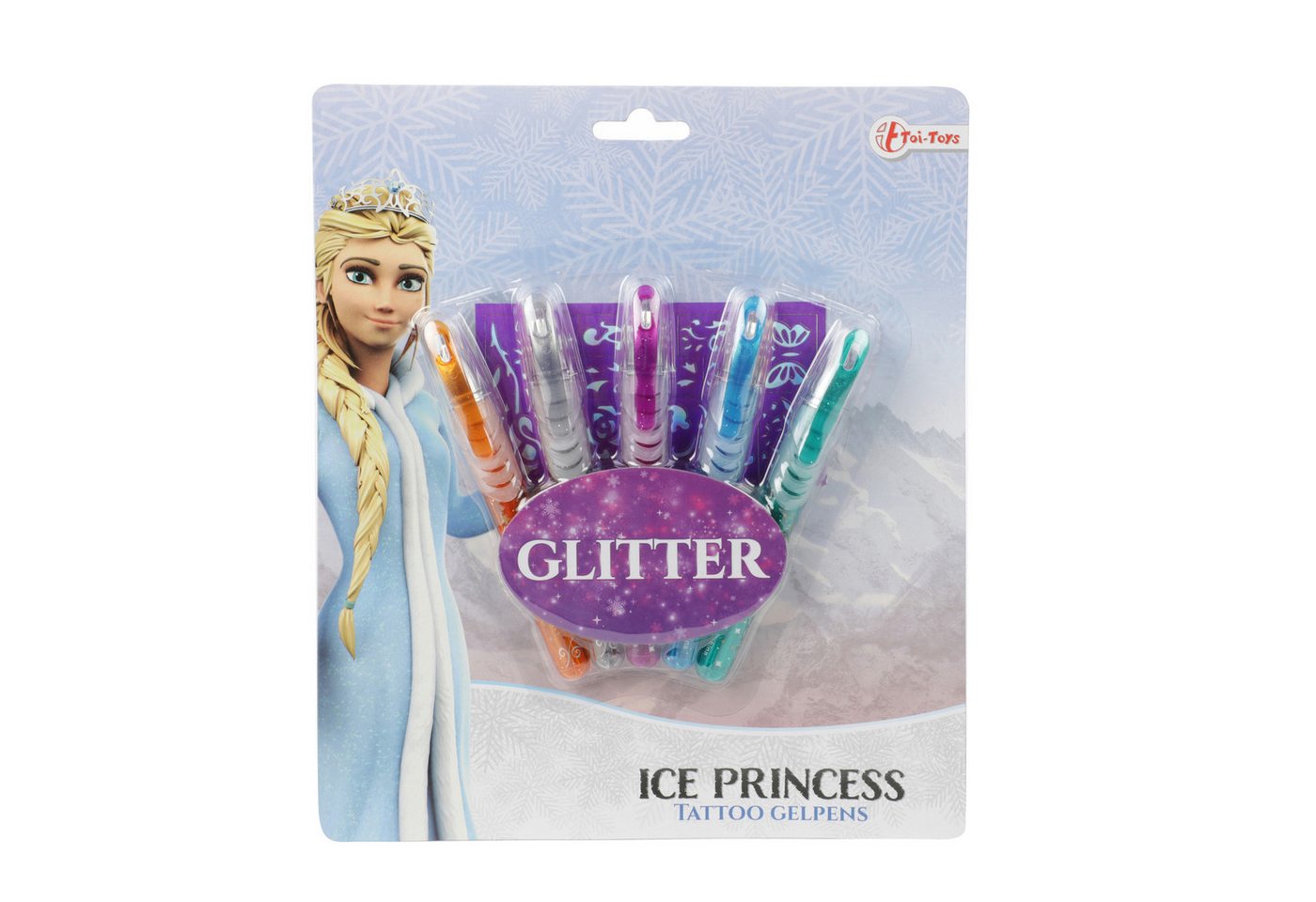 Toi-Toys Kreativset ICE PRINCESS 5 Tattoo Gelstifte, mit Schablonen Bild 4