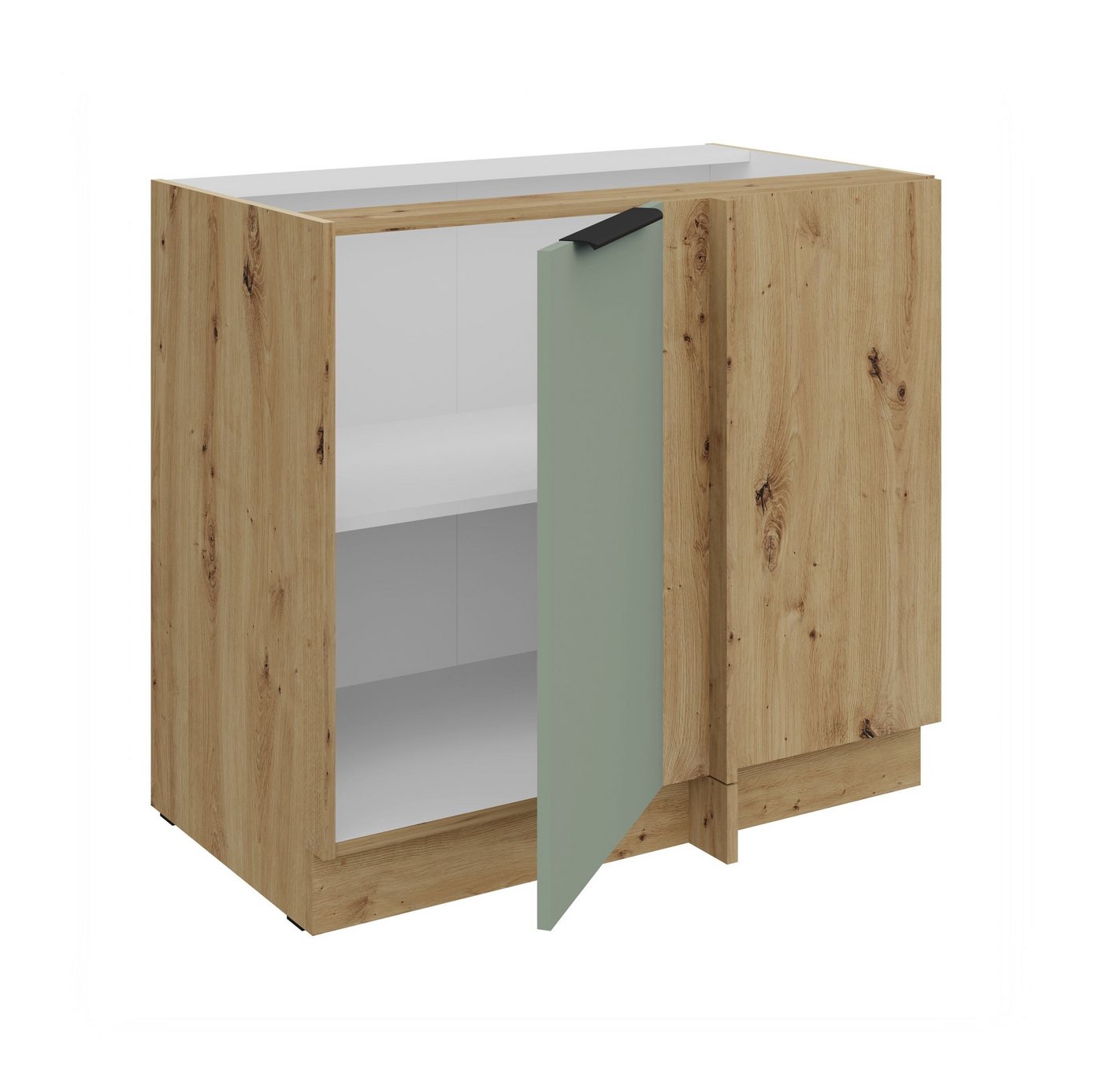 Küchen-Preisbombe Eckunterschrank 105 cm Küche ARIA Aquamarin ultra matt Anti Fingerprint Küchenzeile Bild 5