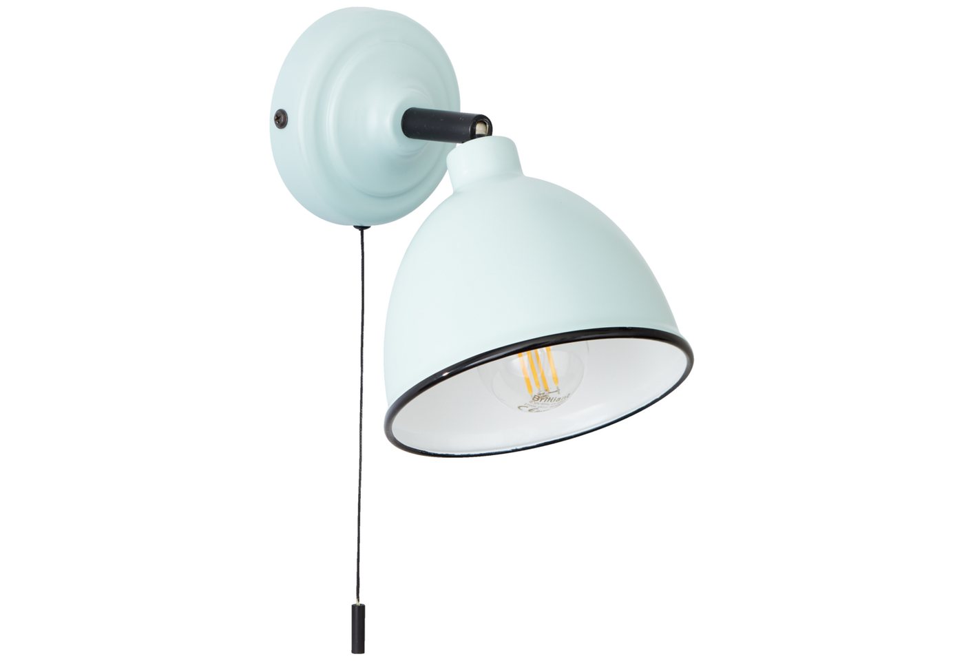 Lightbox Wandleuchte, ohne Leuchtmittel, Wandlampe, schwenkbar, Schalter, 13x13x20cm, E14, max. 28W, hellblau Bild 2