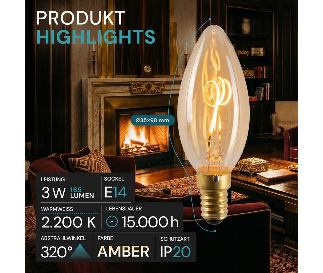 LUXULA LED-Leuchtmittel LUXULA LED-Leuchtmittel E14 3 W 2200 K Warmweiß, E14, Warmweiß
