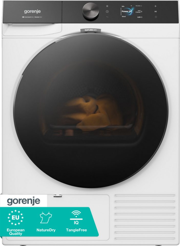 GORENJE Wärmepumpentrockner G800 DG89BP, TFT-Farb-Display, NatureDry Schonung, TangleFree Bild 4