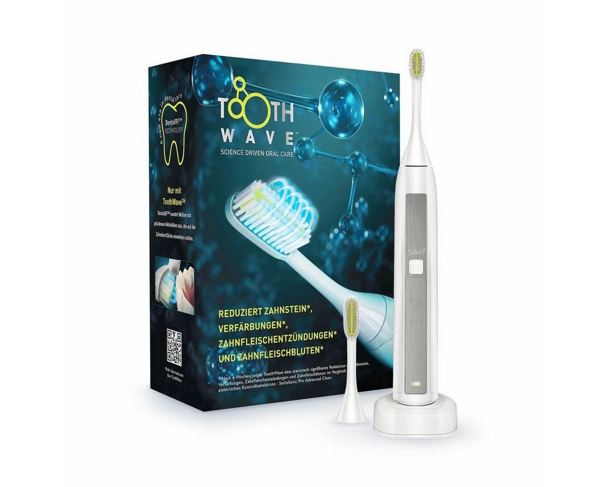 Silk'n Elektrische Zahnbürste Toothwave TW1PE1001 elektrische Zahnbürste in weiß, Aufsteckbürsten: 2 St., inkl. Ladestation, Ladeanzeige, mehrere Modi, USB-Ladegerät Bild 2