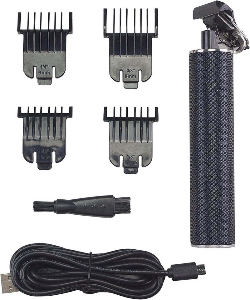 Beper Gesichtshaarrasierer Haarschneider & Barttrimmer, wiederaufladbar, 4 Aufsteckkämme, Aufsätze: 4, Präzisionstrimmer, Haarschneider/Barttrimmer, Aufsteckkämme (1,5/3/6/9 mm), Klingenschutz, Edelstahlklingen, 2 h Laufzeit, IPX5 wassergeschützt Bild 5