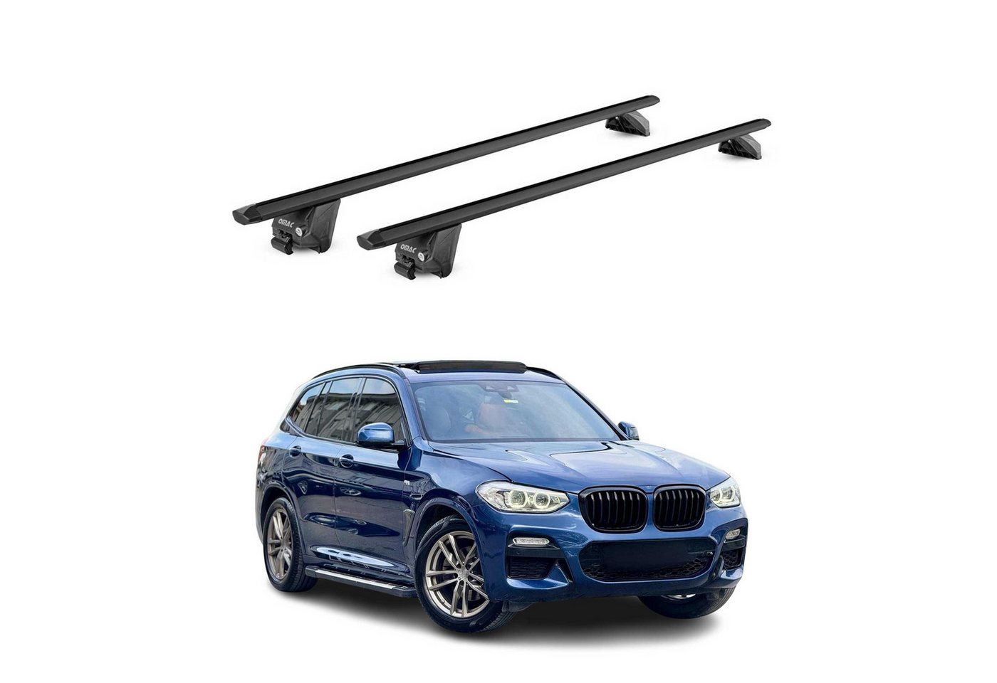 OMAC Dachträger für BMW X3 G01 2018-2025 Schwarz 2 tlg ABE (2-St), Wasserbeständig,Abnehmbar,Multifunktional,Leichtgewichtig Bild 4