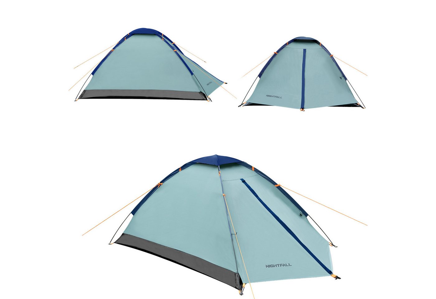 NILS CAMP Kuppelzelt Outdoorzelt Zelt "Nightfall" Trekkingzelt Campingzelt hellblau, Personen: 2, Ultraleichtes 2-Personen Campingzelt mit nur ca. 1,6 kg Gewicht Bild 3