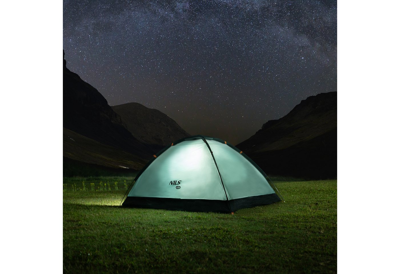 NILS CAMP Kuppelzelt Outdoorzelt Zelt "Nightfall" Trekkingzelt Campingzelt hellblau, Personen: 2, Ultraleichtes 2-Personen Campingzelt mit nur ca. 1,6 kg Gewicht Bild 4