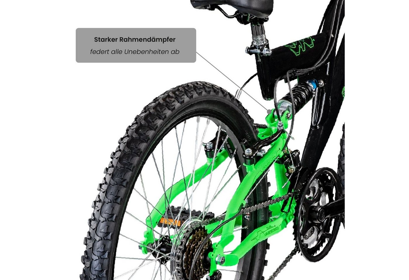 Galano Mountainbike FS180, 18 Gang, Kettenschaltung, Jugendfahrrad ab 8 130-145 cm MTB Fully Fahrrad Mädchen Jungen Bild 2