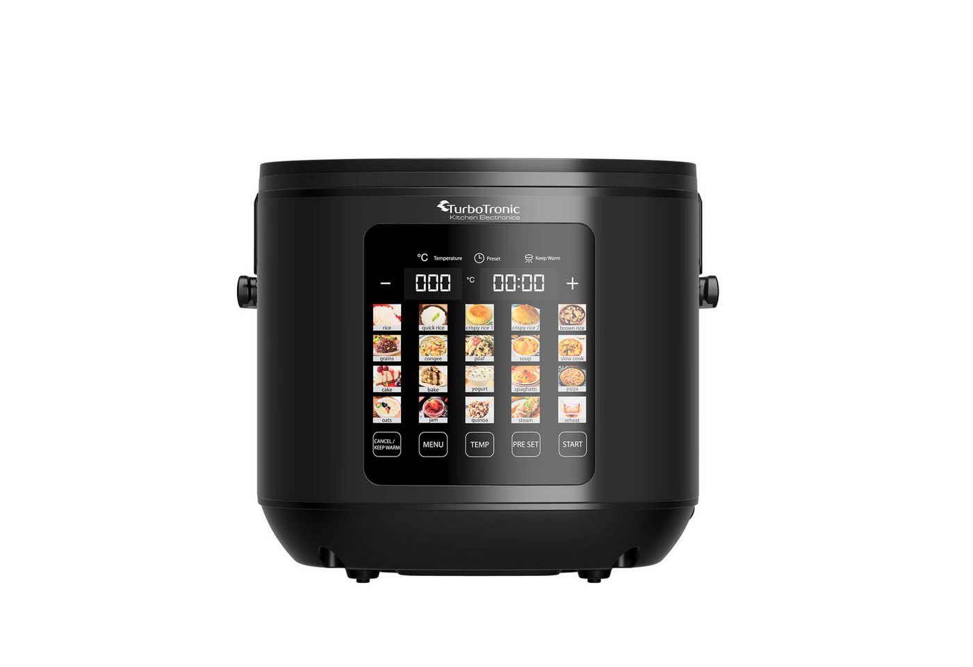 TurboTronic by Z-Line Multikocher elektrischer Dampf- und Schongarer Reiskocher Slow Cooker Schwarz, 860 W, 5 l Schüssel, 20in1 Schnellkochtopf perfekter Reis 5l Topf Keramikbeschichtung Bild 3