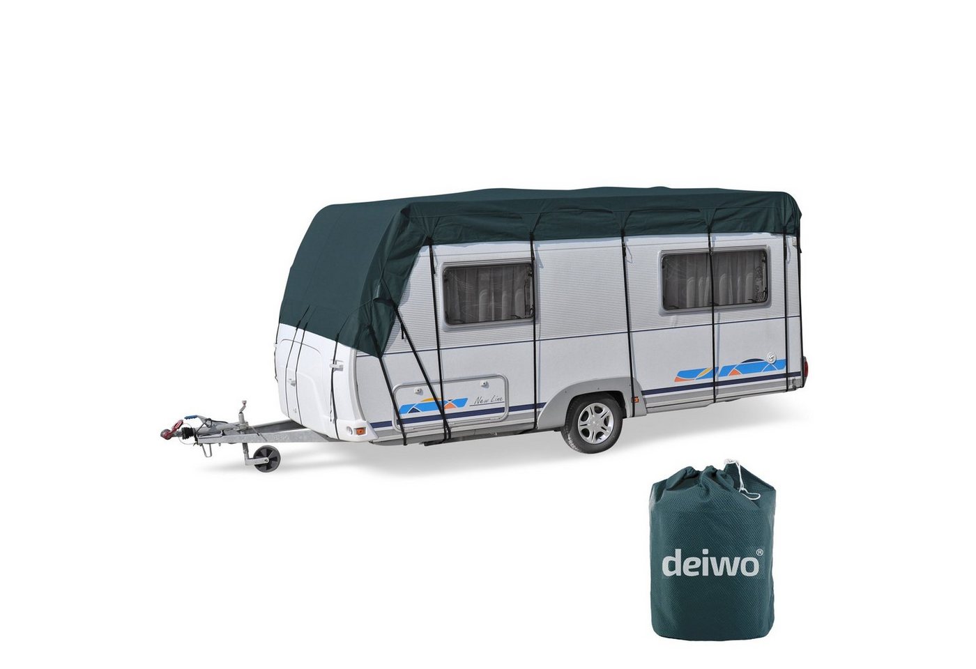 deiwo Wohnwagenschutzhülle Wohnwagen & Wohnmobil Schutzdach 6 x 3 m vierlagig Bild 3