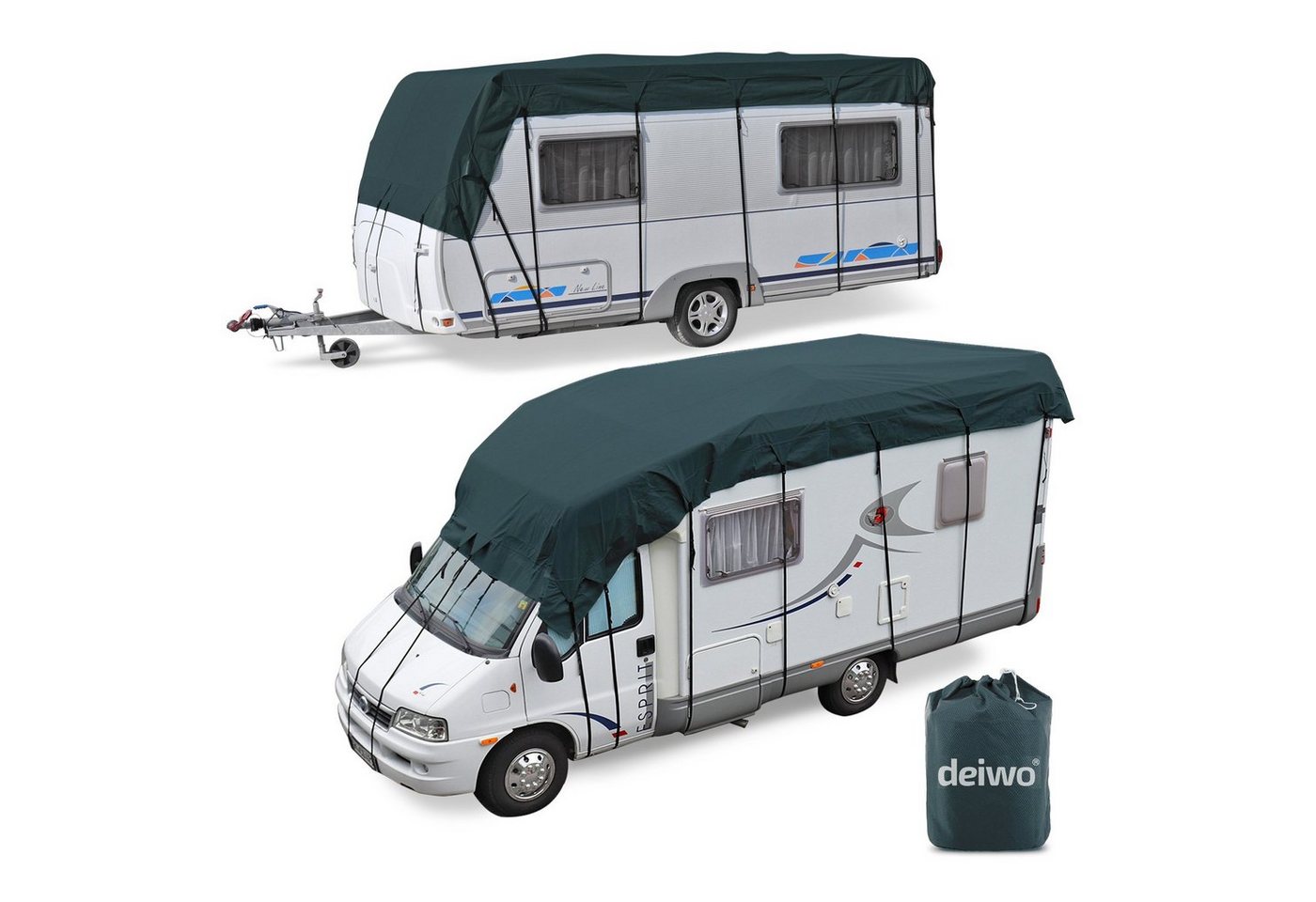 deiwo Wohnwagenschutzhülle Wohnwagen & Wohnmobil Schutzdach 6 x 3 m vierlagig Bild 4