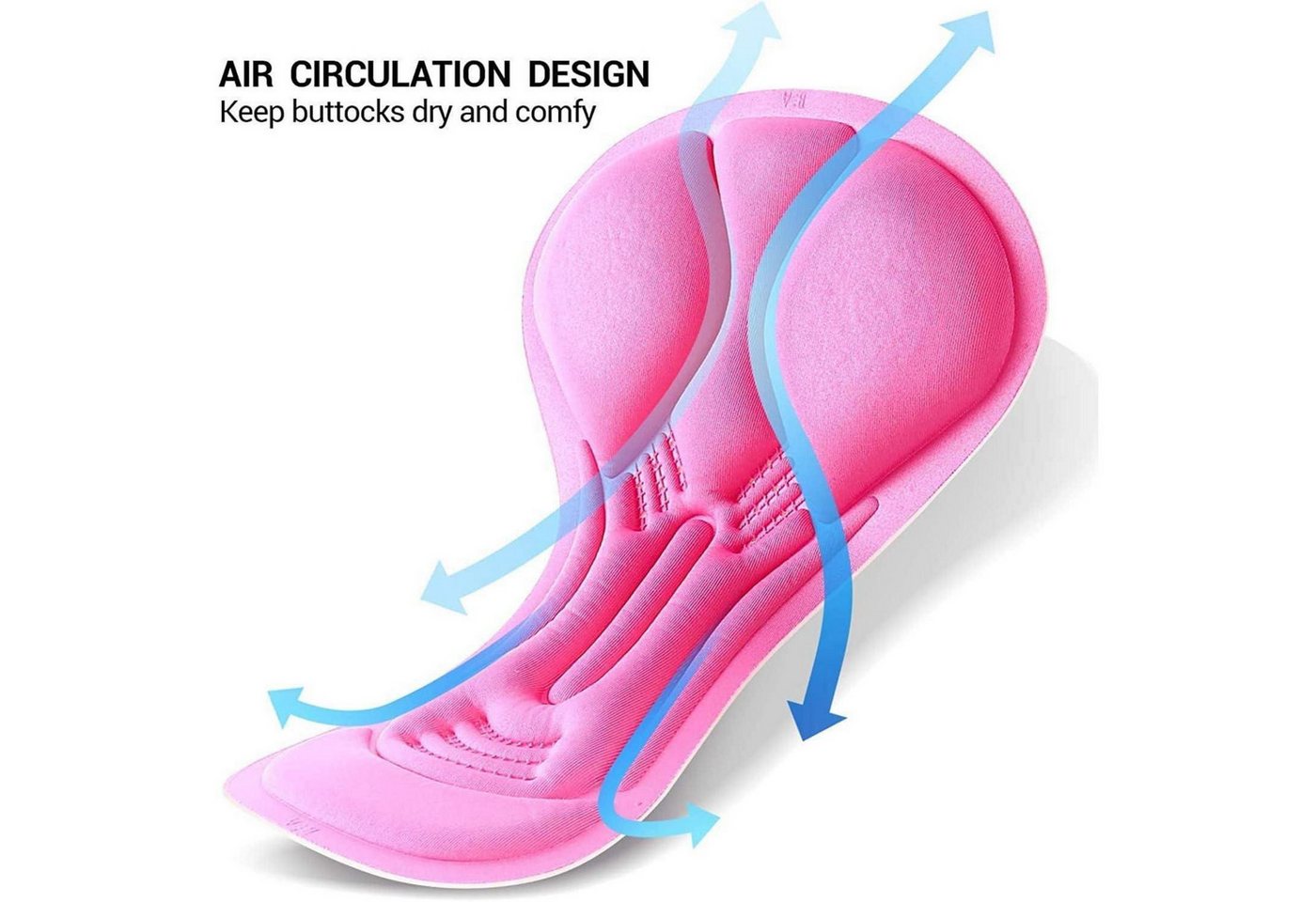 LuxusKollektion Fahrradständer Fahrradunterhose Damen 4D Gepolstert Elastisch Atmungsaktiv S Schwarz Bild 2
