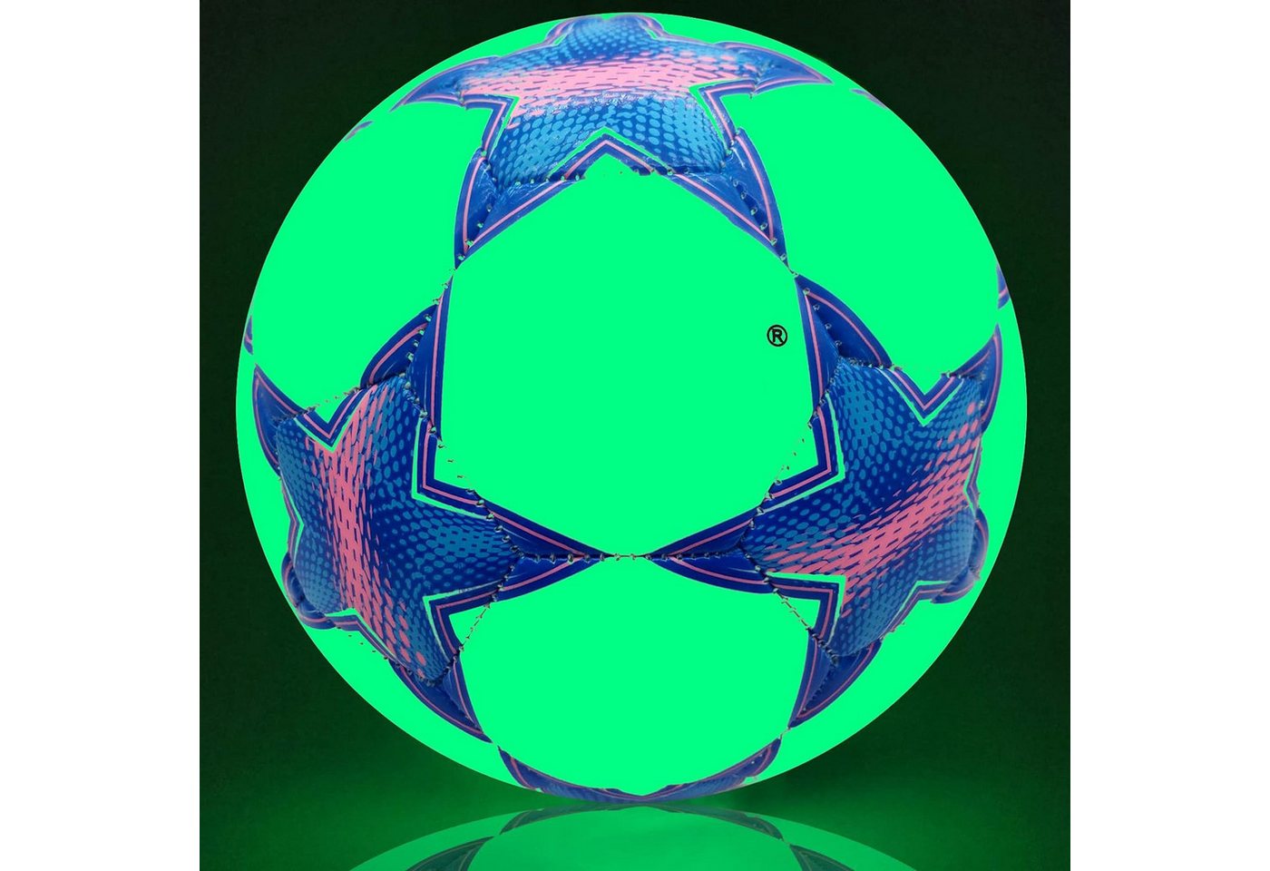 MOPUEA Fußball Fußball leuchtet im Dunkeln offizielle Größe 5 Wasserdicht Langlebig (Leuchtender Fußball Größe 5 Glow Ball für Nachtspiel Training, Glow in the Dark Fußball ohne Batterie für Nacht Training), Leuchtet ohne Batterie langlebig PU Material Nacht sichtbar Bild 4