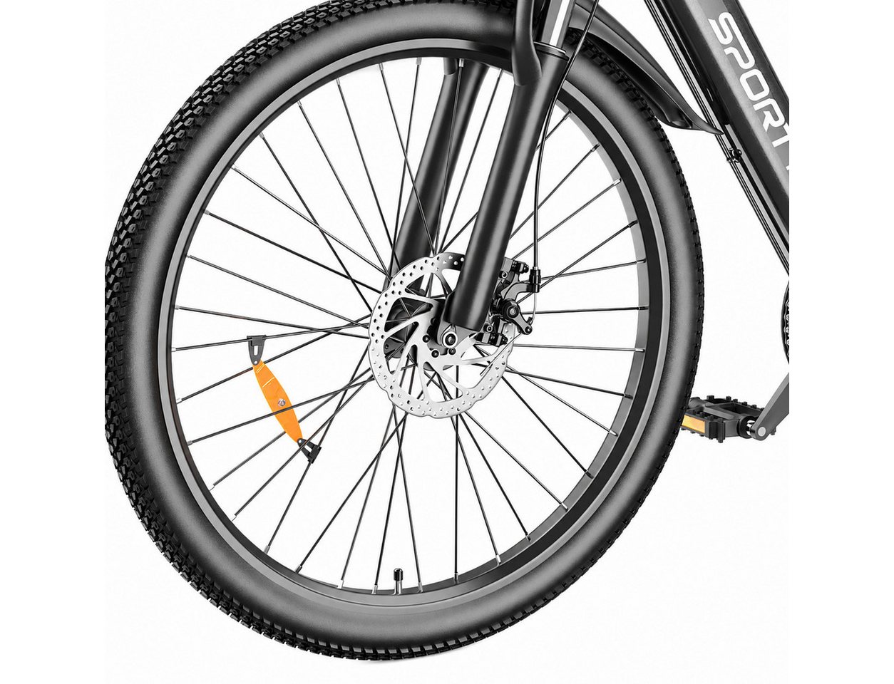 PixelPilot E-Bike Cityrad 26 Zoll Elektrofahrrad 48V 13Ah Akku Herausnehmbarer Akku und Korb, 7 Gang, Nabenmotor, 624 Wh, (Packung) Bild 4