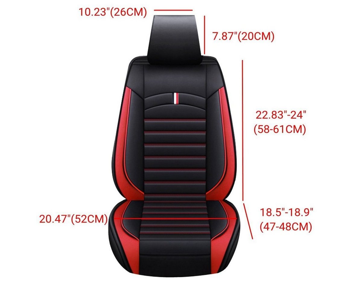 AUDEW Autositzbezug, 2-tlg., Universal Elegant Auto Sitzbezug Sitzschoner Set Vorne Kunstleder Bild 4