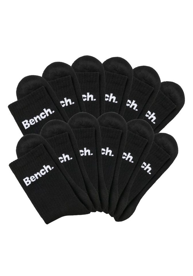 Bench. Tennissocken Damen Herren Sportsocken, Laufsocken, Crew Socken (Packung, 12-Paar, Großpackung Gr. 35-38 bis 47-48) mit Fuß Polsterung, Baumwoll Frottee Bild 4