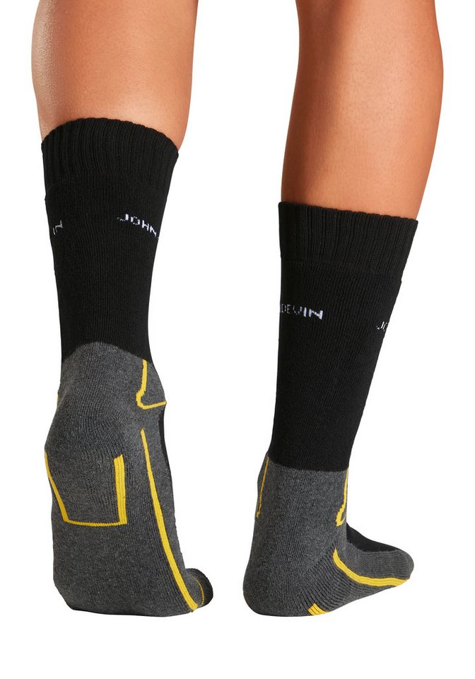 John Devin Funktionssocken Herrensocken mit Komfortbündchen (Packung, 4-Paar, Gr. 39-42 bis 47-48) mit Sohlen über Zehen und hoch Fersenplüsch Bild 5