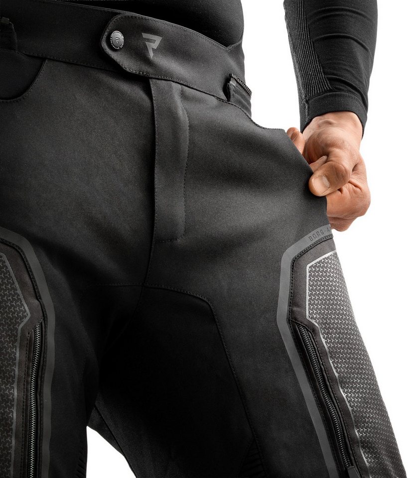 Rebelhorn Motorradhose Borg 2 wasserfeste Motorrad Textilhose Verbindungsreißverschluss,Hüftprotektoren enthalten,Knieprotektor Bild 4