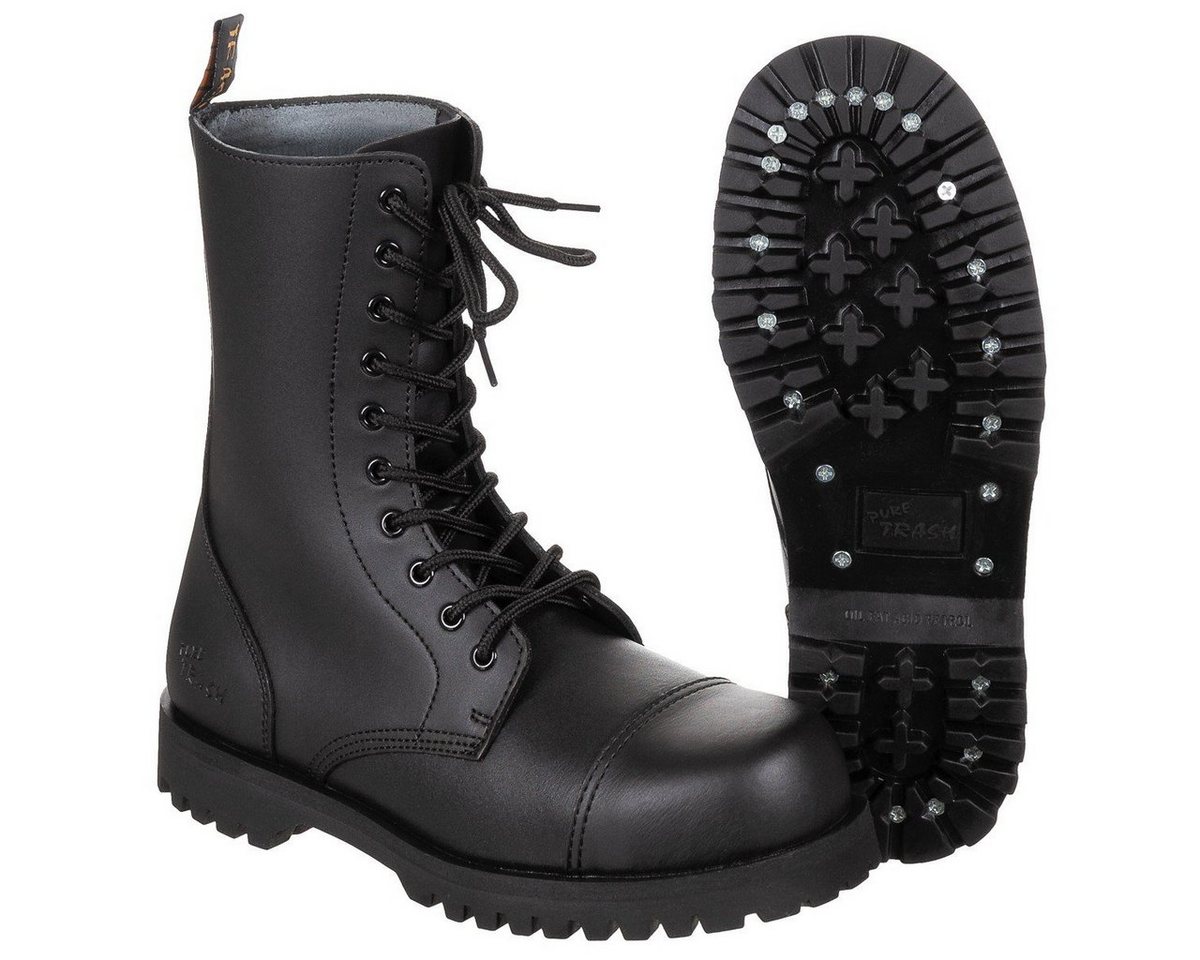 PureTrash Springerstiefel schwarz oder Stahlkappenstiefel 10-Loch Pure Trash Outdoorschuh Bild 2