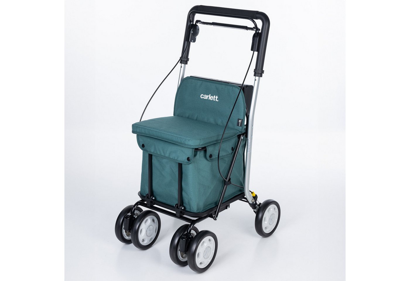 Carlett Einkaufstrolley Einkaufswagen Shopping Trolley Rollatoren für Senioren, Maximale Sitzbelastung 125 kg, 30L, Wasserdichte Tasche aus Polyester
