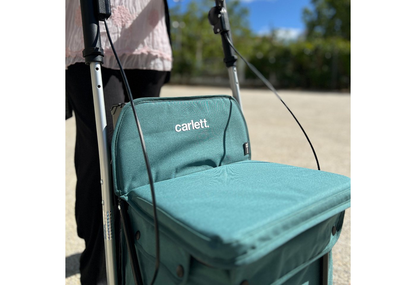 Carlett Einkaufstrolley Einkaufswagen Shopping Trolley Rollatoren für Senioren, Maximale Sitzbelastung 125 kg, 30L, Wasserdichte Tasche aus Polyester Bild 2